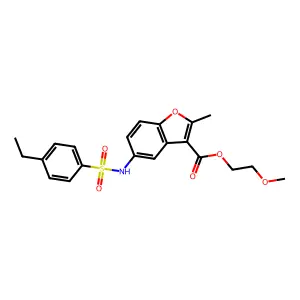2-Methoxyethyl 5-(4-ethylbenzenesulfonamido)-2-methyl-1-benzofuran-3-carboxylate structure