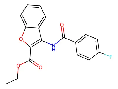 Ethyl 3-(4-fluorobenzamido)benzofuran-2-carboxylate structure