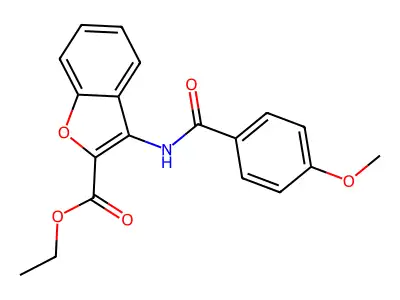 Ethyl 3-(4-methoxybenzamido)benzofuran-2-carboxylate structure