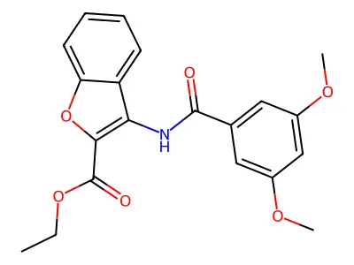 Ethyl 3-[(3,5-dimethoxybenzoyl)amino]-1-benzofuran-2-carboxylate structure