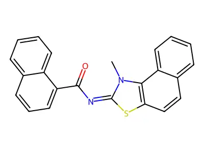 (E)-N-(1-methylnaphtho[1,2-d]thiazol-2(1H)-ylidene)-1-naphthamide structure
