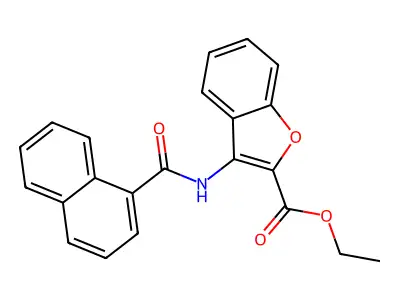 Ethyl 3-(naphthalene-1-carbonylamino)-1-benzofuran-2-carboxylate structure