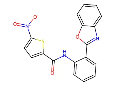N-[2-(1,3-benzoxazol-2-yl)phenyl]-5-nitrothiophene-2-carboxamide structure