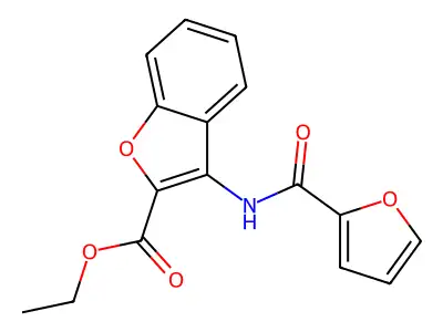 Ethyl 3-(furan-2-carboxamido)benzofuran-2-carboxylate structure