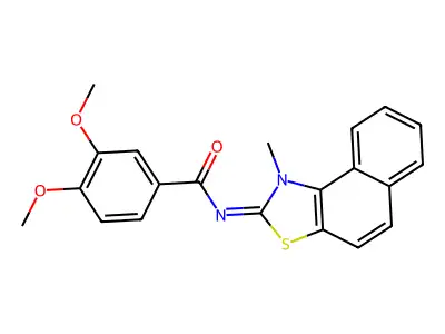 3,4-dimethoxy-N-(1-methylbenzo[e][1,3]benzothiazol-2-ylidene)benzamide structure