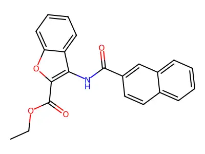 Ethyl 3-(naphthalene-2-carbonylamino)-1-benzofuran-2-carboxylate structure