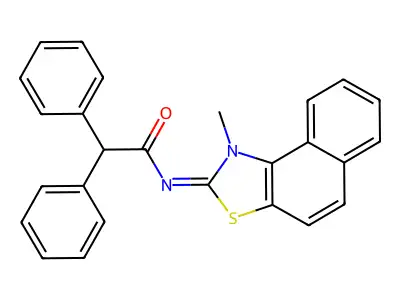 (E)-N-(1-methylnaphtho[1,2-d]thiazol-2(1H)-ylidene)-2,2-diphenylacetamide structure