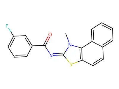 (E)-3-fluoro-N-(1-methylnaphtho[1,2-d]thiazol-2(1H)-ylidene)benzamide structure