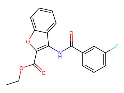 Ethyl 3-(3-fluorobenzamido)benzofuran-2-carboxylate structure