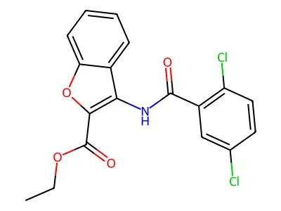 Ethyl 3-(2,5-dichlorobenzamido)benzofuran-2-carboxylate structure
