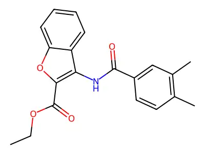 Ethyl 3-(3,4-dimethylbenzamido)benzofuran-2-carboxylate structure