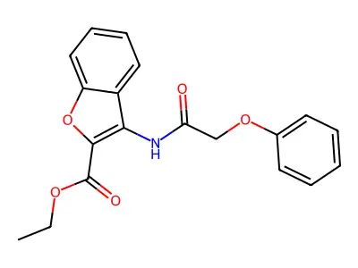 Ethyl 3-(2-phenoxyacetamido)benzofuran-2-carboxylate structure