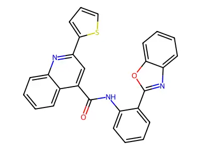 N-(2-(benzo[d]oxazol-2-yl)phenyl)-2-(thiophen-2-yl)quinoline-4-carboxamide structure