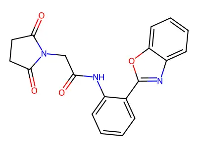 N-[2-(1,3-benzoxazol-2-yl)phenyl]-2-(2,5-dioxopyrrolidin-1-yl)acetamide structure
