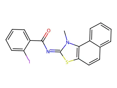 (E)-2-iodo-N-(1-methylnaphtho[1,2-d]thiazol-2(1H)-ylidene)benzamide structure