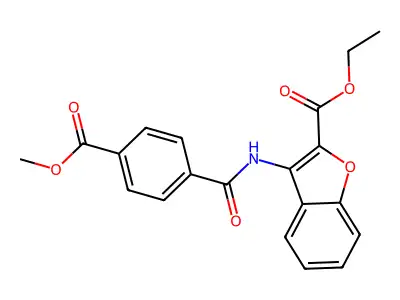 Ethyl 3-(4-(methoxycarbonyl)benzamido)benzofuran-2-carboxylate structure