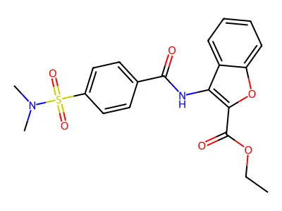 Ethyl 3-[[4-(dimethylsulfamoyl)benzoyl]amino]-1-benzofuran-2-carboxylate structure