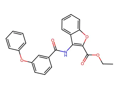 Ethyl 3-(3-phenoxybenzamido)benzofuran-2-carboxylate structure