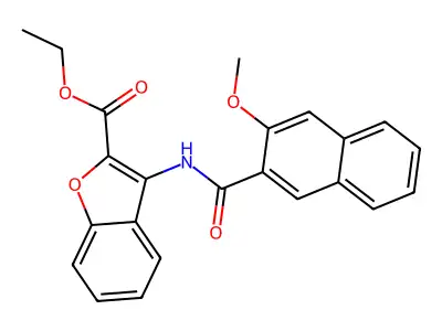Ethyl 3-[(3-methoxynaphthalene-2-carbonyl)amino]-1-benzofuran-2-carboxylate structure