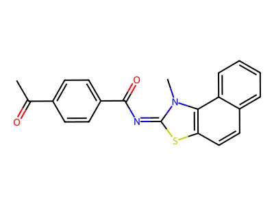 (E)-4-acetyl-N-(1-methylnaphtho[1,2-d]thiazol-2(1H)-ylidene)benzamide structure