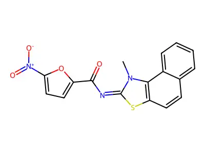 (E)-N-(1-methylnaphtho[1,2-d]thiazol-2(1H)-ylidene)-5-nitrofuran-2-carboxamide structure