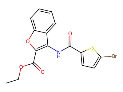 Ethyl 3-(5-bromothiophene-2-carboxamido)benzofuran-2-carboxylate structure