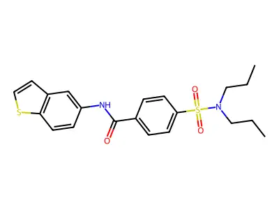 N-(1-benzothiophen-5-yl)-4-(dipropylsulfamoyl)benzamide structure