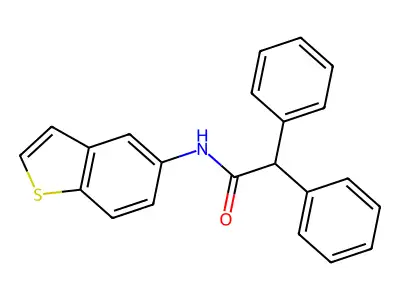 N-(1-benzothiophen-5-yl)-2,2-diphenylacetamide structure