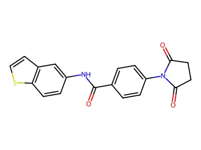 N-(1-benzothiophen-5-yl)-4-(2,5-dioxopyrrolidin-1-yl)benzamide structure