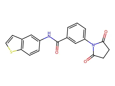N-(1-benzothiophen-5-yl)-3-(2,5-dioxopyrrolidin-1-yl)benzamide structure