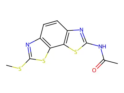 N-(2-methylsulfanyl-[1,3]thiazolo[4,5-g][1,3]benzothiazol-7-yl)acetamide structure