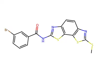 3-bromo-N-(2-methylsulfanyl-[1,3]thiazolo[4,5-g][1,3]benzothiazol-7-yl)benzamide structure