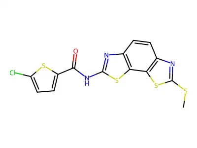 5-chloro-N-[11-(methylsulfanyl)-3,12-dithia-5,10-diazatricyclo[7.3.0.0^{2,6}]dodeca-1(9),2(6),4,7,10-pentaen-4-yl]thiophene-2-carboxamide structure