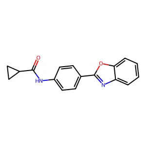 N-[4-(1,3-benzoxazol-2-yl)phenyl]cyclopropanecarboxamide structure