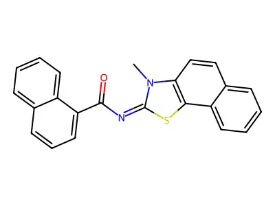 N-(3-methylbenzo[g][1,3]benzothiazol-2-ylidene)naphthalene-1-carboxamide structure