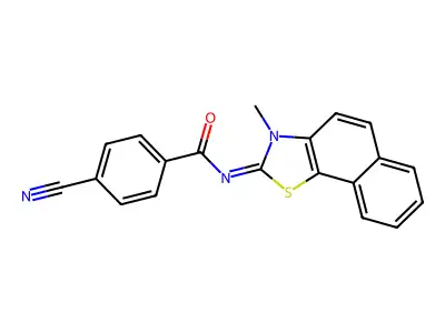 4-cyano-N-(3-methylbenzo[g][1,3]benzothiazol-2-ylidene)benzamide structure