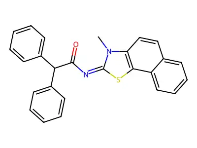 (E)-N-(3-methylnaphtho[2,1-d]thiazol-2(3H)-ylidene)-2,2-diphenylacetamide structure