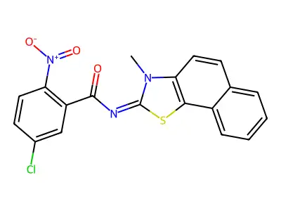 (E)-5-chloro-N-(3-methylnaphtho[2,1-d]thiazol-2(3H)-ylidene)-2-nitrobenzamide structure
