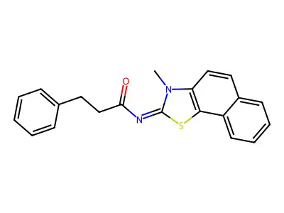 N-(3-methylbenzo[g][1,3]benzothiazol-2-ylidene)-3-phenylpropanamide structure