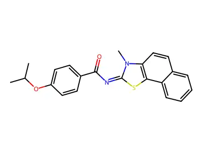 N-(3-methylbenzo[g][1,3]benzothiazol-2-ylidene)-4-propan-2-yloxybenzamide structure