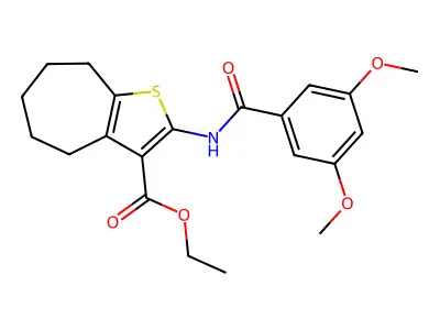 ETHYL 2-(3,5-DIMETHOXYBENZAMIDO)-4H,5H,6H,7H,8H-CYCLOHEPTA[B]THIOPHENE-3-CARBOXYLATE structure