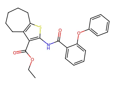 ETHYL 2-(2-PHENOXYBENZAMIDO)-4H,5H,6H,7H,8H-CYCLOHEPTA[B]THIOPHENE-3-CARBOXYLATE structure