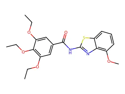 3,4,5-triethoxy-N-(4-methoxy-1,3-benzothiazol-2-yl)benzamide structure