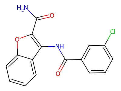 3-(3-Chlorobenzamido)benzofuran-2-carboxamide structure