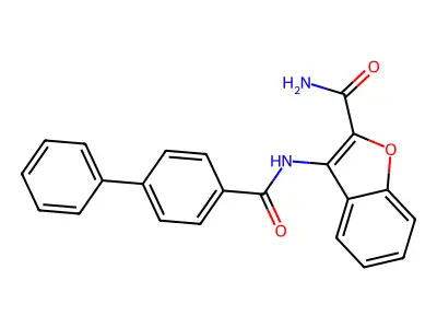 3-[(4-Phenylbenzoyl)amino]-1-benzofuran-2-carboxamide structure