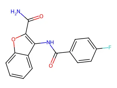 3-(4-Fluorobenzamido)benzofuran-2-carboxamide structure