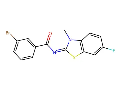 (E)-3-bromo-N-(6-fluoro-3-methylbenzo[d]thiazol-2(3H)-ylidene)benzamide structure