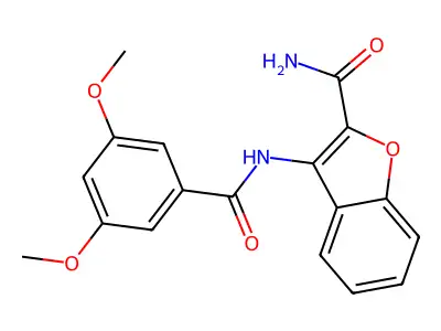 3-(3,5-Dimethoxybenzamido)benzofuran-2-carboxamide structure
