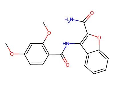 3-(2,4-Dimethoxybenzamido)benzofuran-2-carboxamide structure