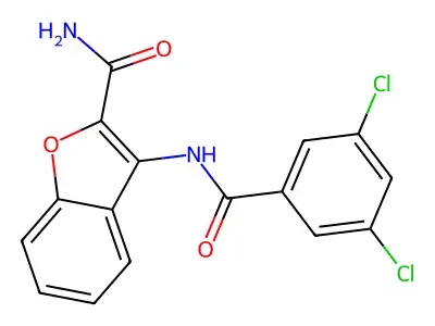 3-(3,5-Dichlorobenzamido)benzofuran-2-carboxamide structure